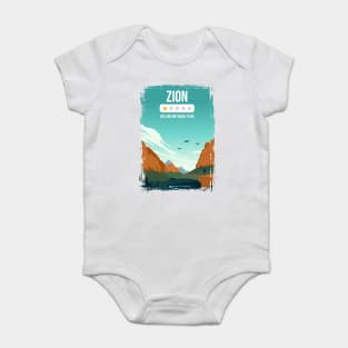 Zion National Park Funny One Star Review Utah Travel Poster Baby Bodysuit